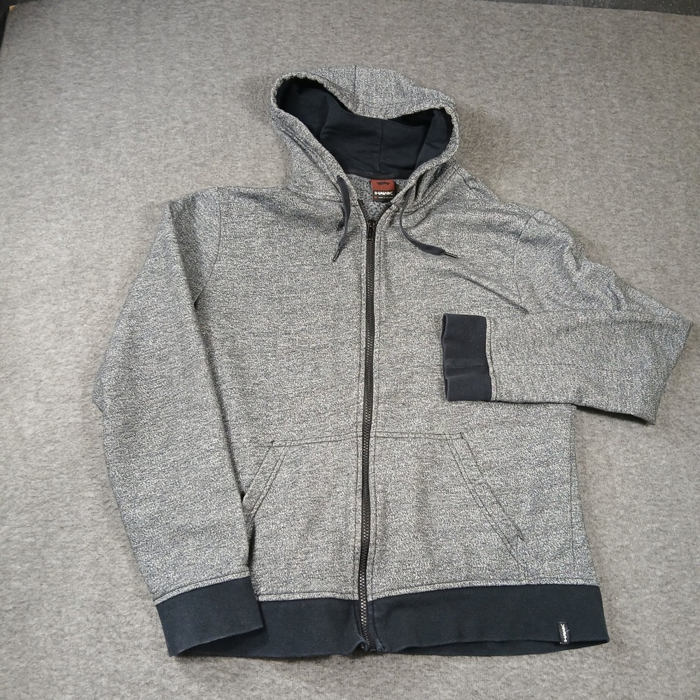 Tony Hawk Heather Gray Full-Zip Hoodie with Black Trim